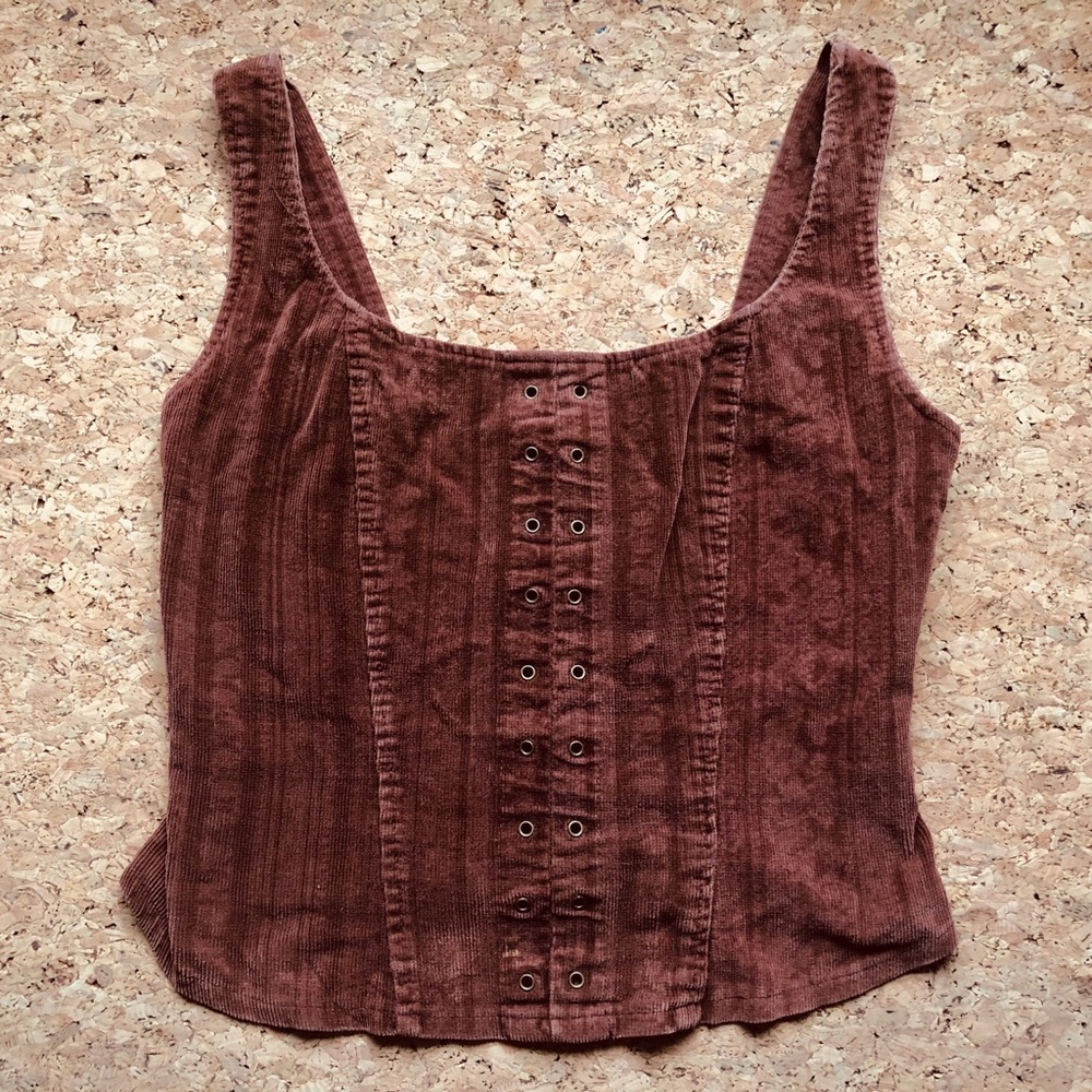 Vintage western corset vest BROWN